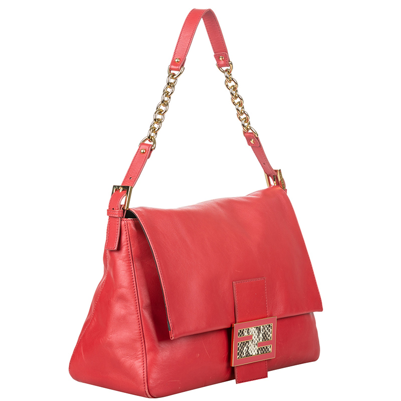 

Fendi Red Leather Mama Forever Shoulder Bag