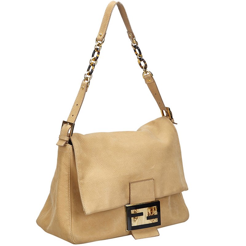 

Fendi Brown Leather Chain Mamma Forever, Beige