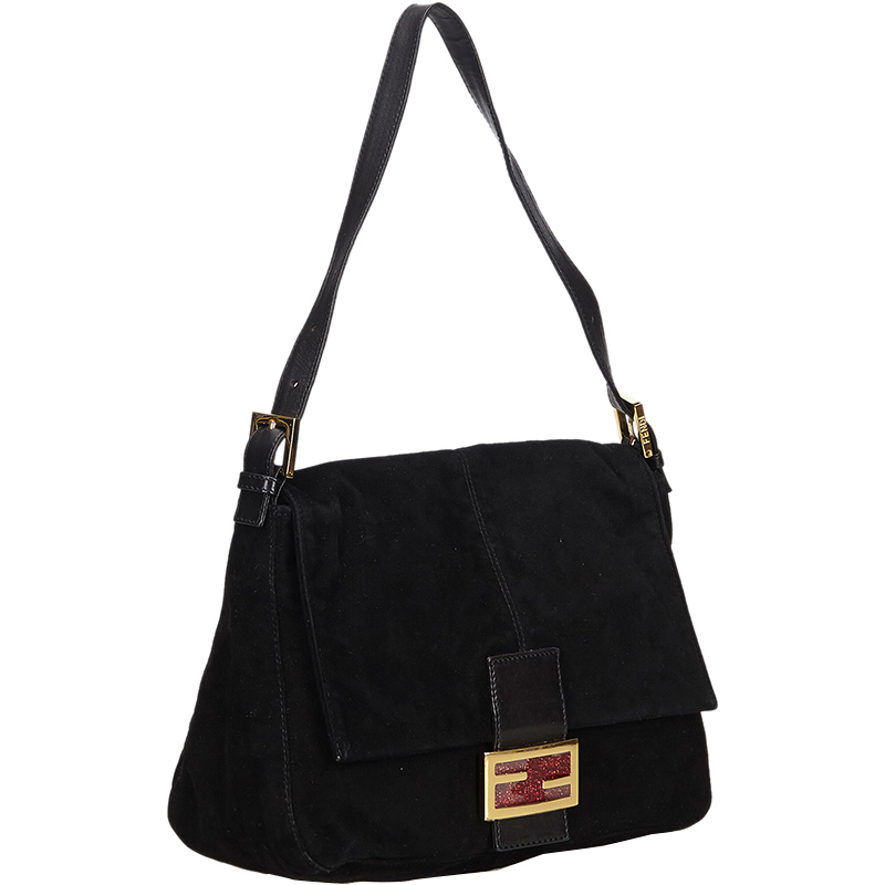 

Fendi Black Suede Mamma Forever Shoulder Bag