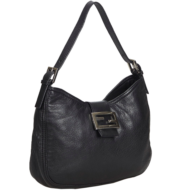 

Fendi Black Leather Baguette Bag
