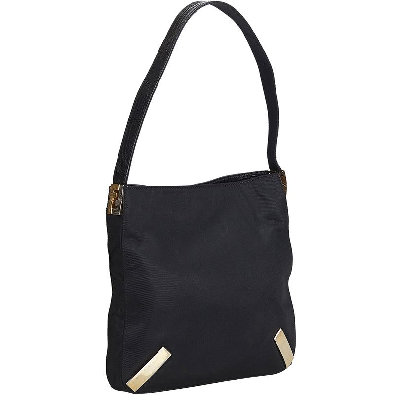 

Fendi Black Canvas Shoulder Bag