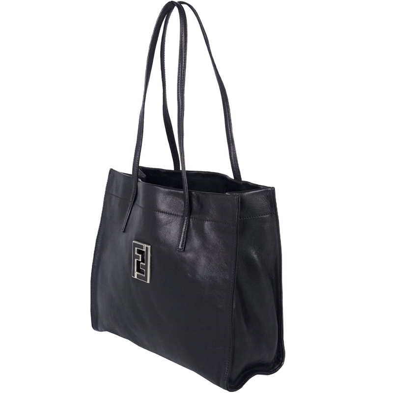 

Fendi Black Leather Tote Bag