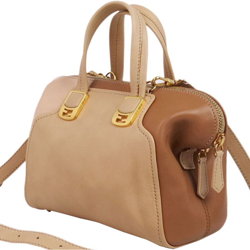 

Fendi Tricolor Leather Chameleon Satchel Bag, Beige