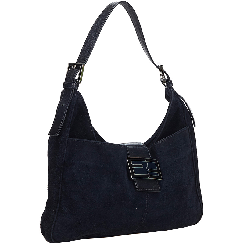 

Fendi Navy Blue Suede Shoulder Bag