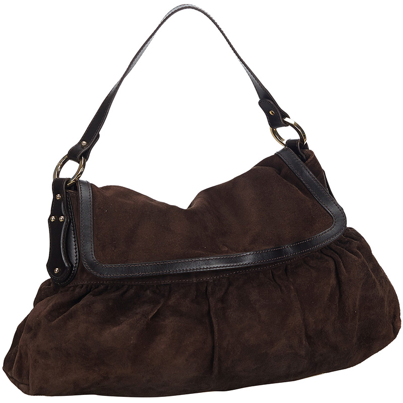 

Fendi Brown Suede Chef Shoulder Bag