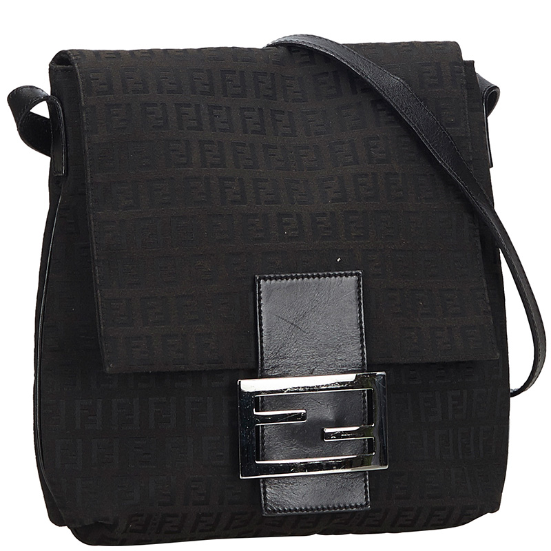 

Fendi Black Zucchino Canvas Crossbody Bag