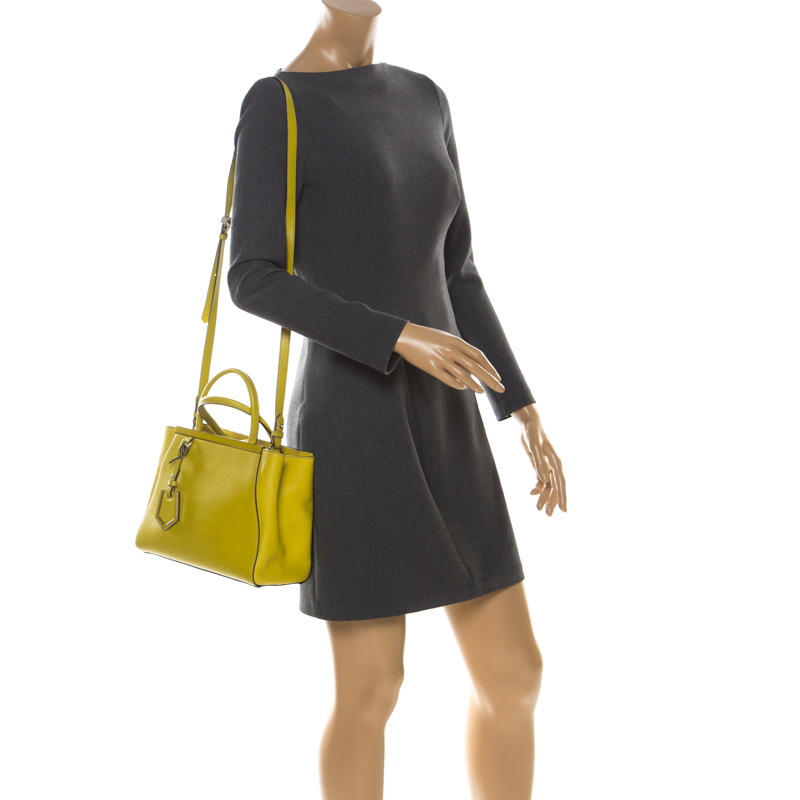 

Fendi Yellow Leather Petite Sac 2jours Elite Top Handle Bag