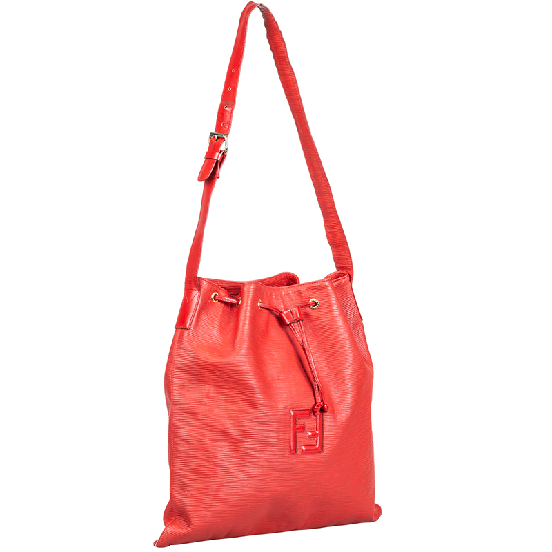 

Fendi Red Leather Bucket Bag