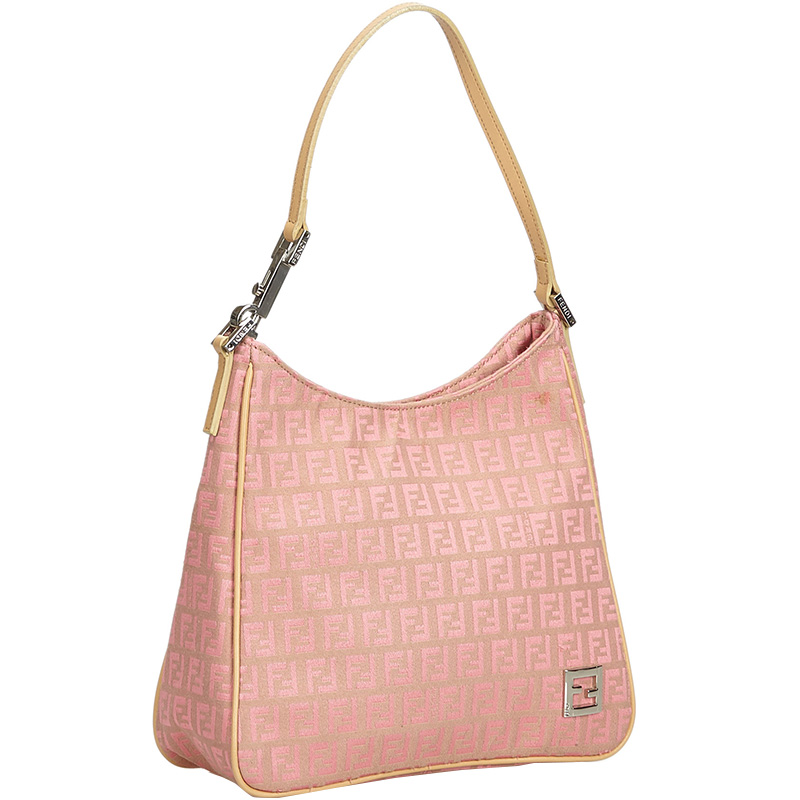 

Fendi Pink Canvas Zucca Jacquard Shoulder Bag