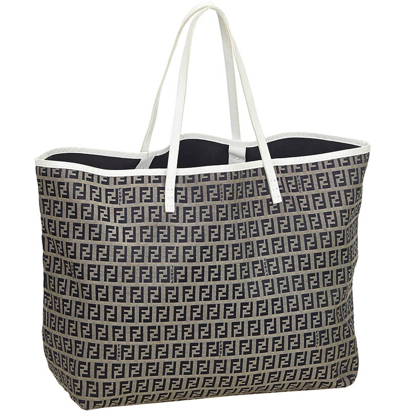 

Fendi Blue Zucchino Canvas Tote Bag
