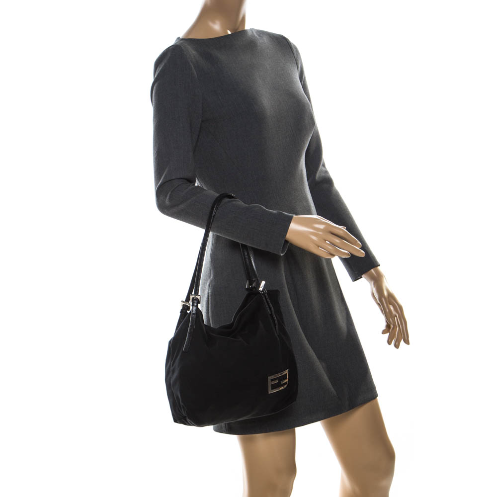 

Fendi Black Neoprene Fabric Tote
