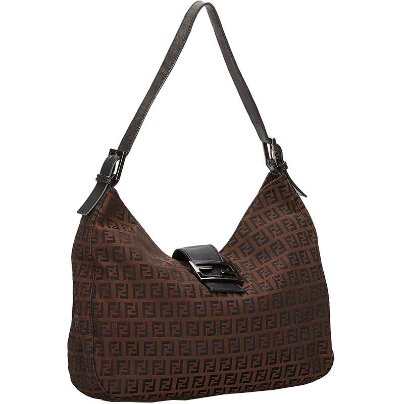 

Fendi Brown/Black Zucchino Canvas Shoulder Bag