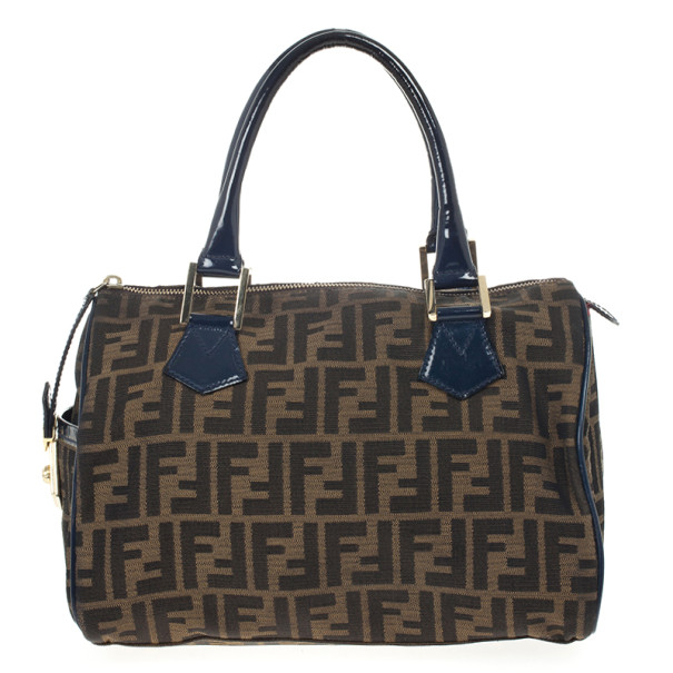 Pre Owned Fendi Zucca Chef Medium Boston Bag