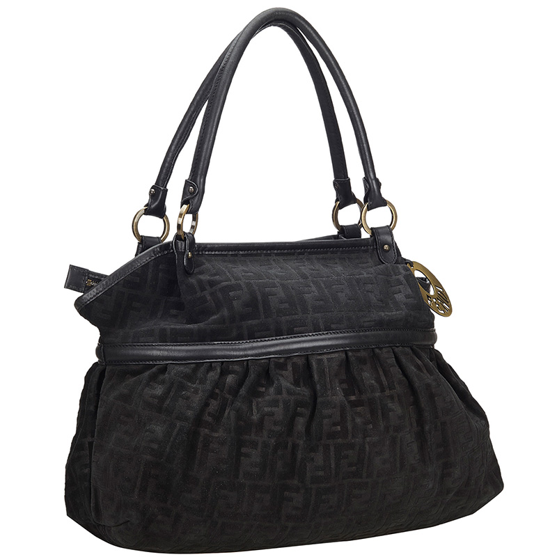 

Fendi Black Zucca Canvas Chef Shoulder Bag