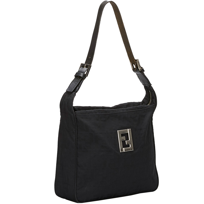 

Fendi Black Zucca Canvas Shoulder Bag