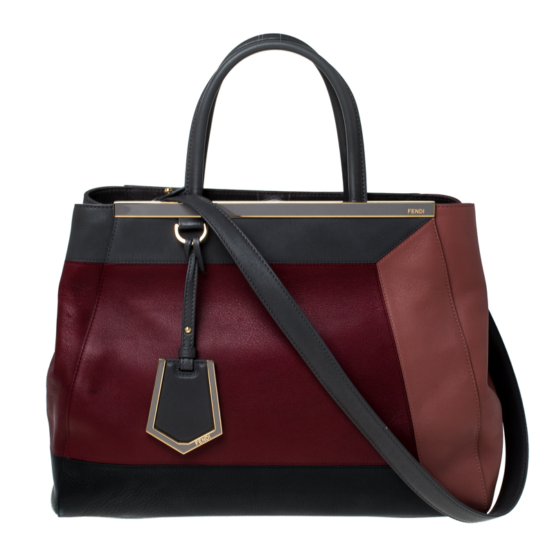 Pre Owned Fendi Multiclor Leather Medium 2jours Tote