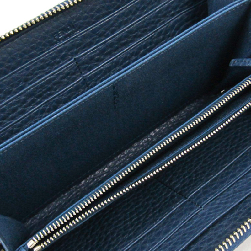

Fendi Blue Calfskin Leather Long Wallet