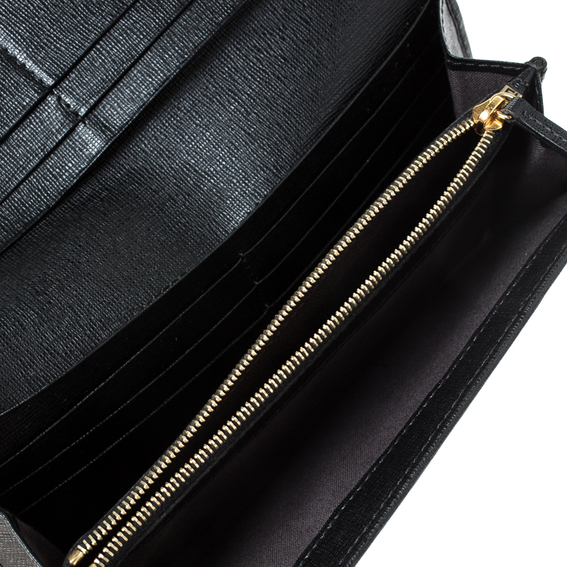 

Fendi Black Leather Classic Flap Wallet