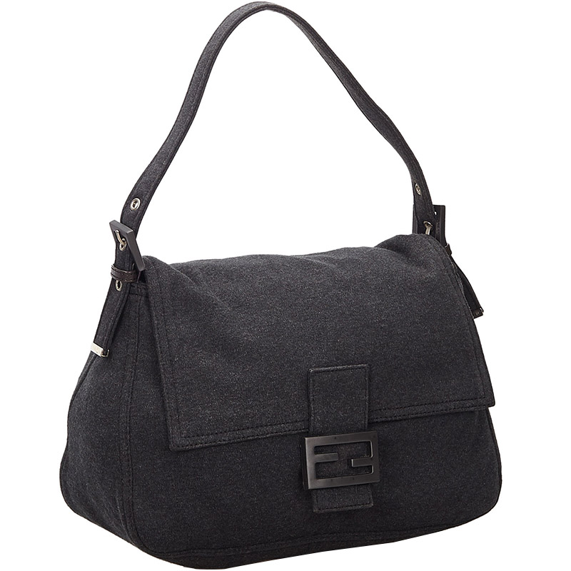 

Fendi Black Cotton Mamma Baguette Shoulder Bag