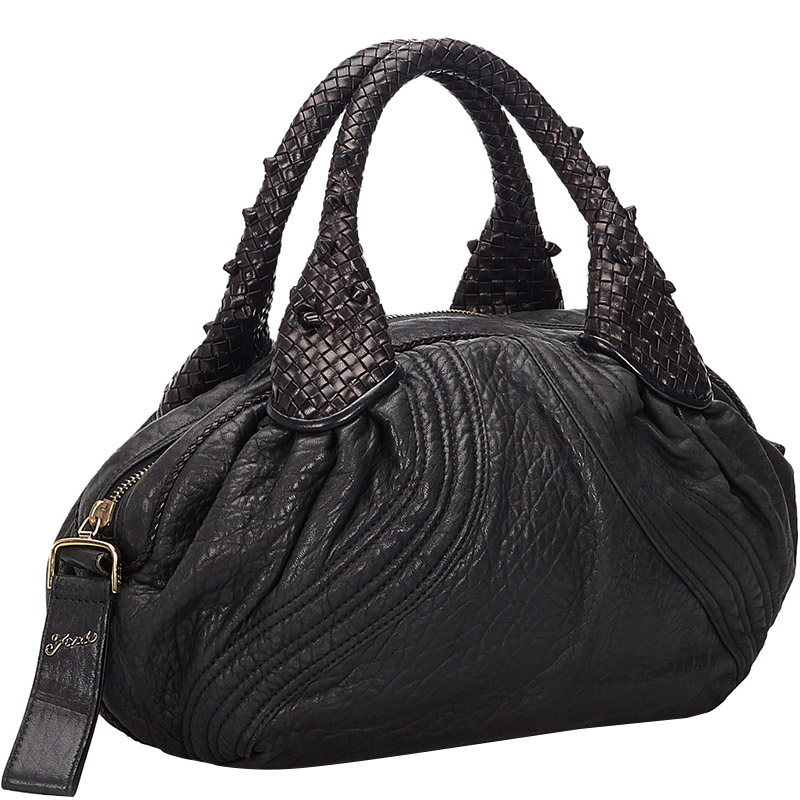 

Fendi Black Leather Mini Spy Hobo Bag