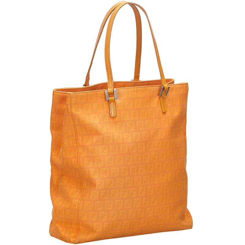 

Fendi Orange/Yellow Zucchino Canvas Tote Bag