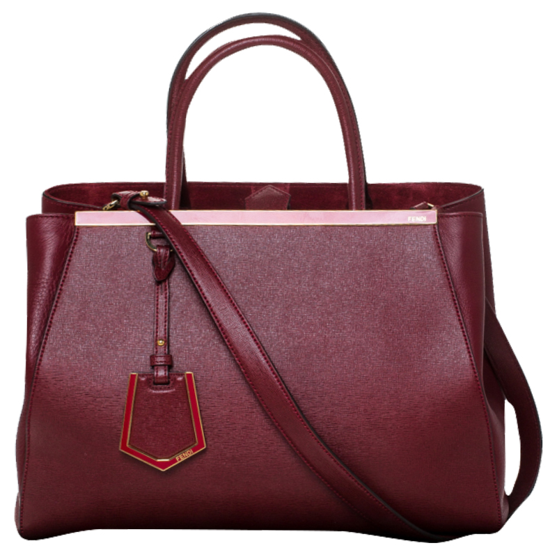 Pre Owned Fendi Red Saffiano Leather Medium Sac 2jours Elite Tote