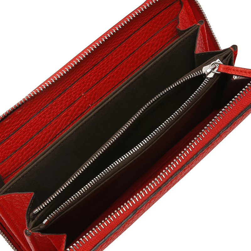 

Fendi Red Selleria Leather Zip Around Wallet