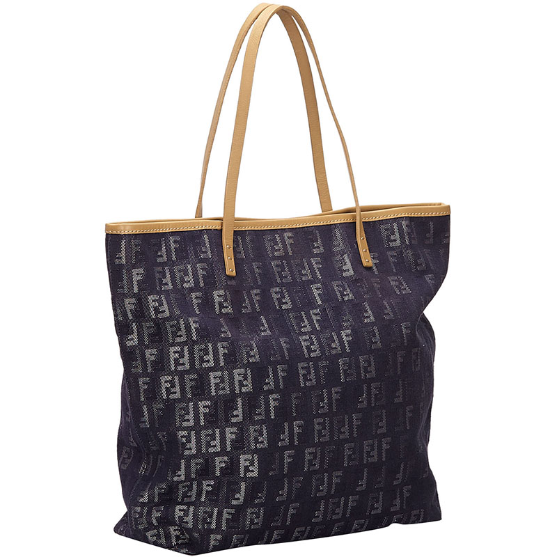 

Fendi Navy Blue Zucchino Canvas Denim Tote Bag