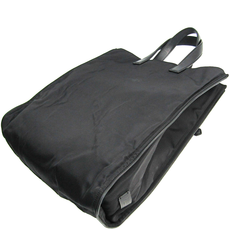 

Fendi Black Nylon And Leather Monster Tote