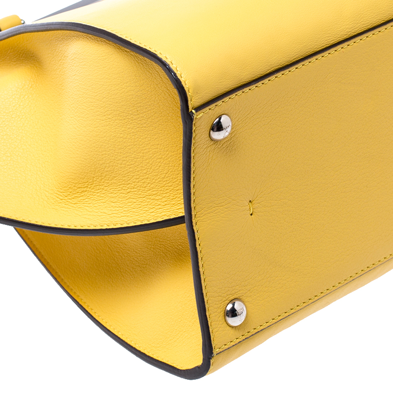 Fendi Yellow Vitello Elite Leather Large 3Jours Tote Bag 8BH272