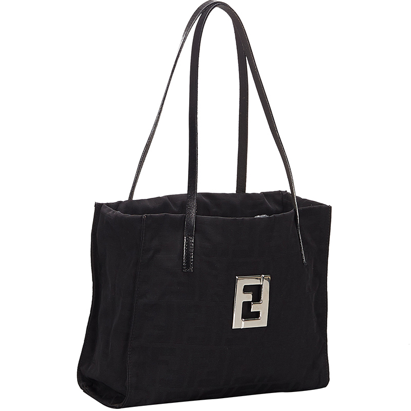 

Fendi Black Zucca Canvas Tote Bag