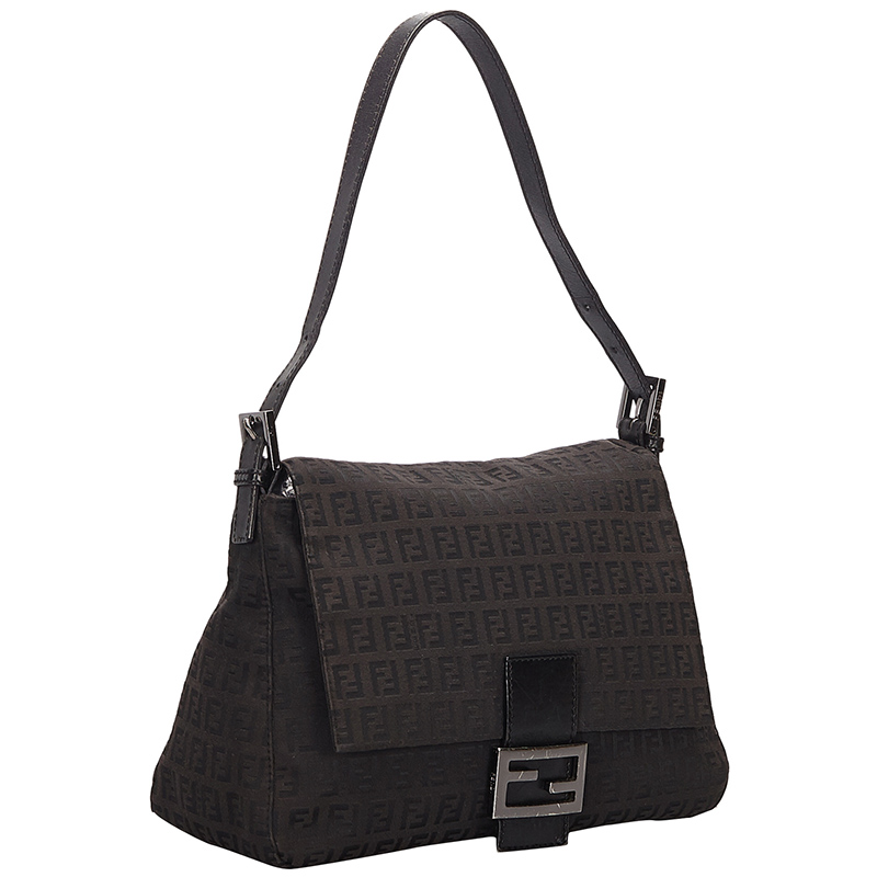 

Fendi Black Zucchino Canvas Mamma Forever Shoulder Bag