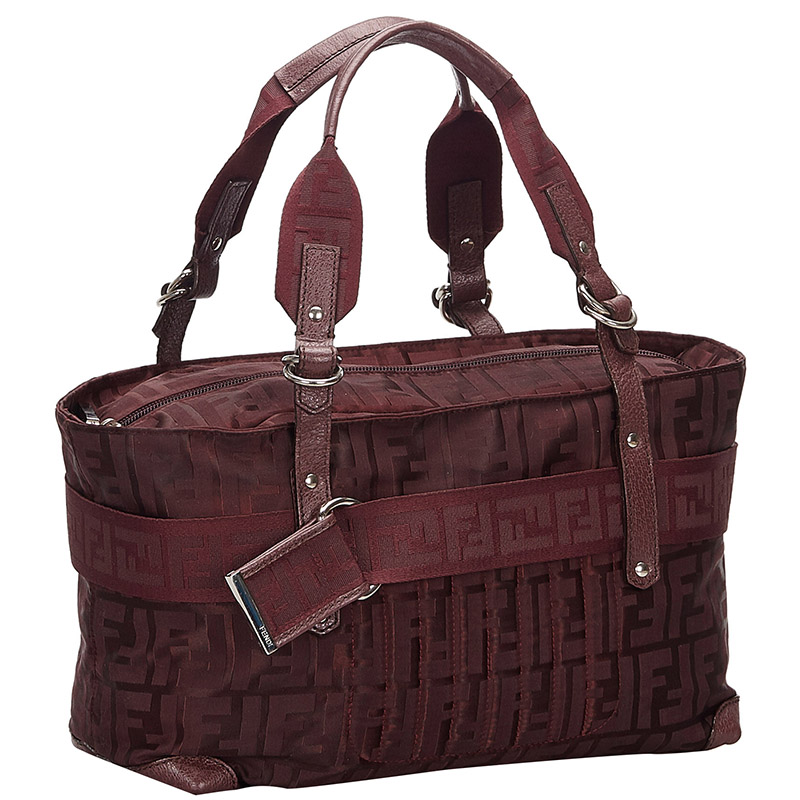 

Fendi Purple Zucca Canvas Satchel