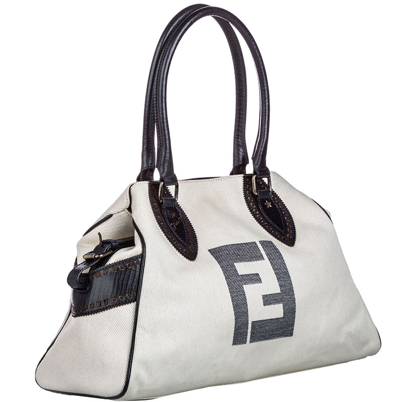 

Fendi White Canvas Etniko Shoulder Bag