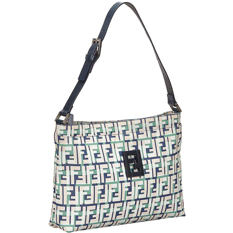

Fendi Blue/White Zucca Canvas Shoulder Bag