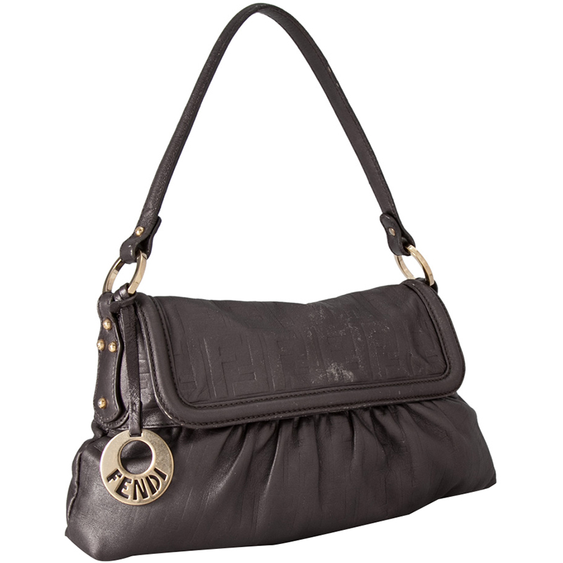 

Fendi Gray Zucca Leather Chef Bag, Grey