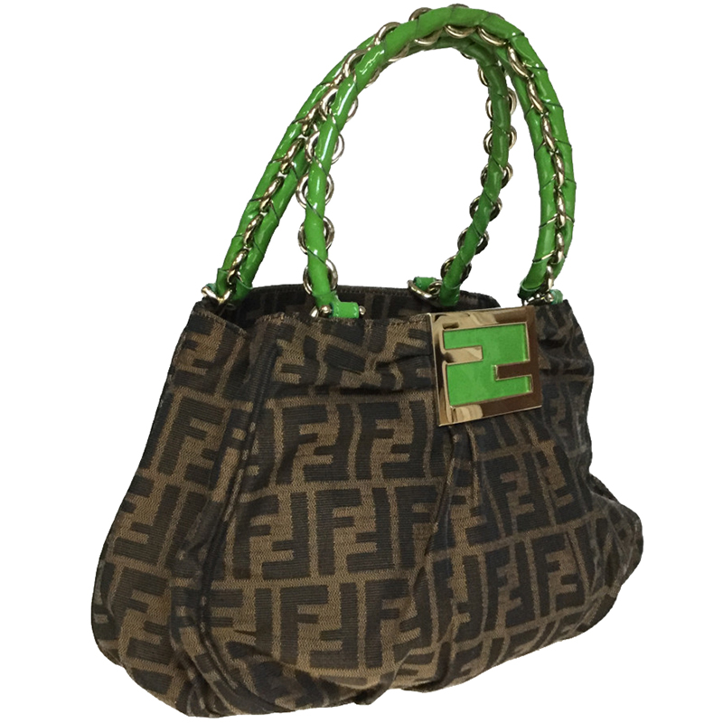 

Fendi Brown/Green Zucca Canvas Bag