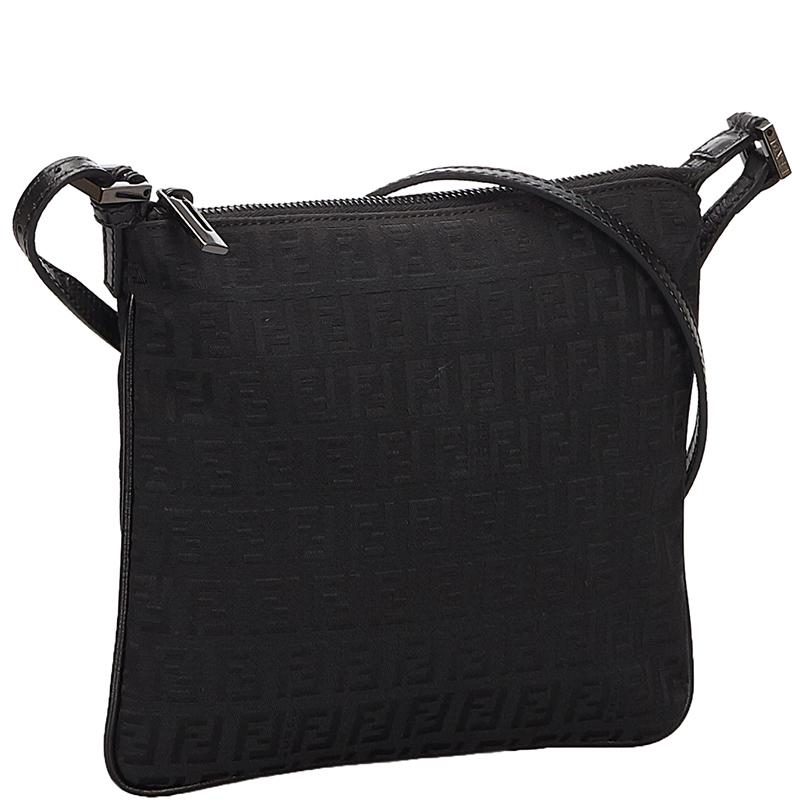 

Fendi Black Zucchino Canvas Crossbody Bag