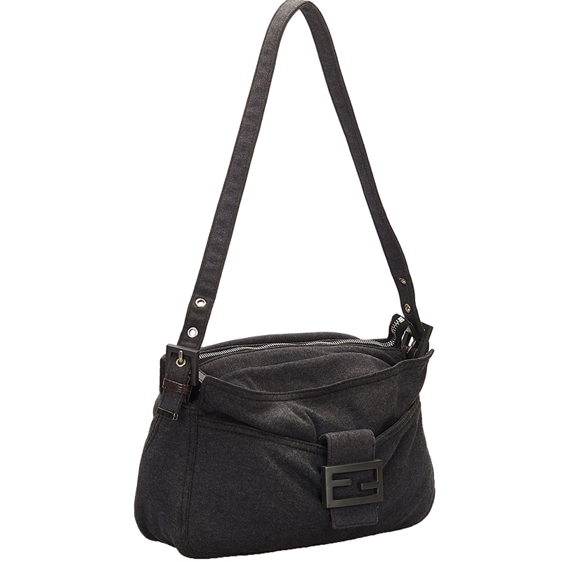 

Fendi Dark Gray Cotton Shoulder Bag, Grey
