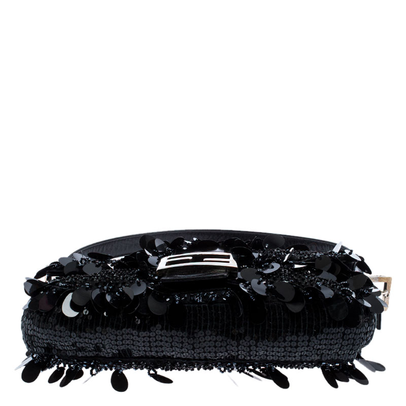 Vintage Fendi Black Beaded Baguette Shoulder Bag – Treasures of NYC