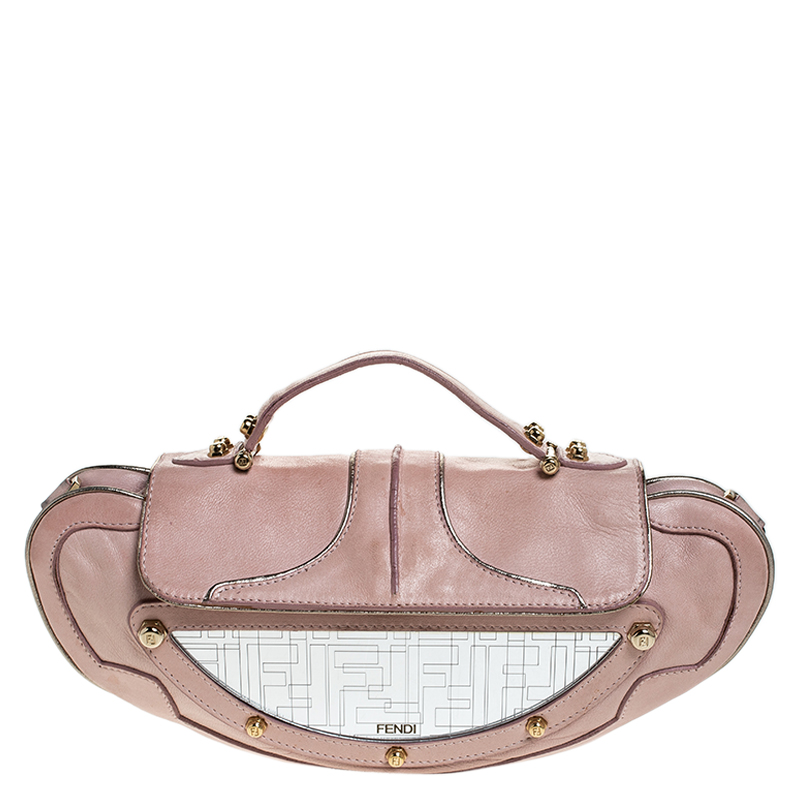 Pre-owned Fendi Pink Leather Mini Vanity Shoulder Bag