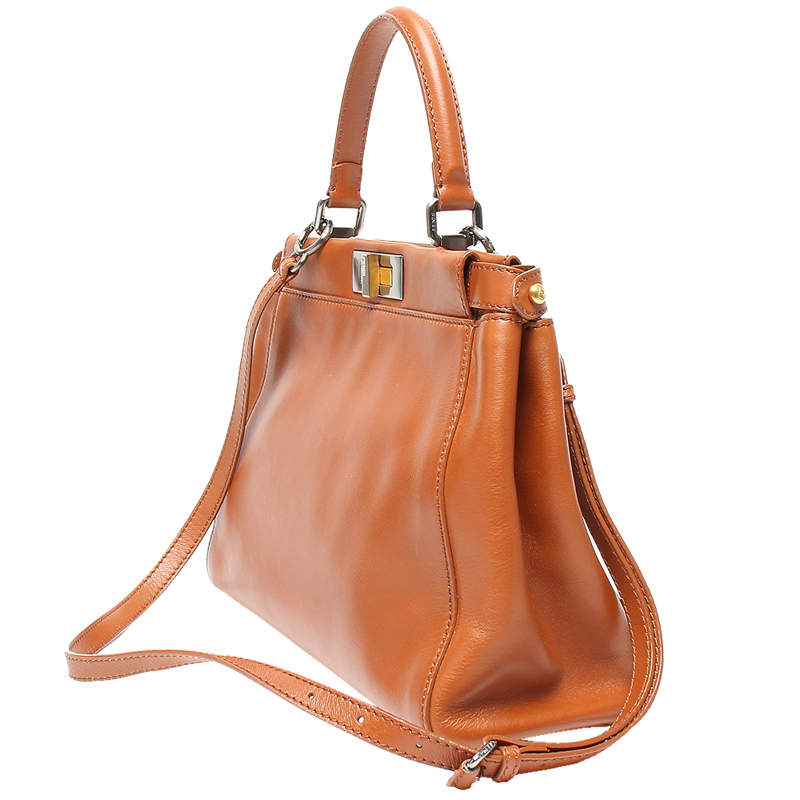 

Fendi Brown Leather Regular Peekaboo Bag