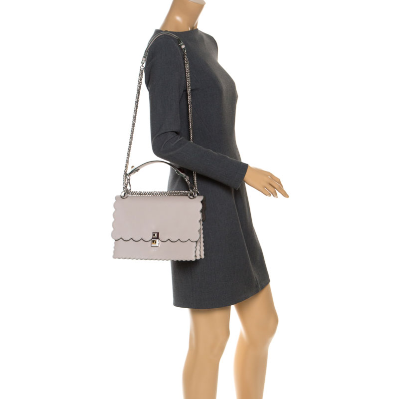 

Fendi Grey Leather Kan I Top Handle Shoulder Bag