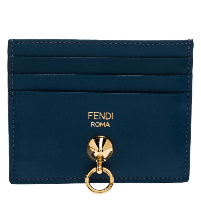 Pre Owned Fendi Tri Color Leather By The Way Card Holder