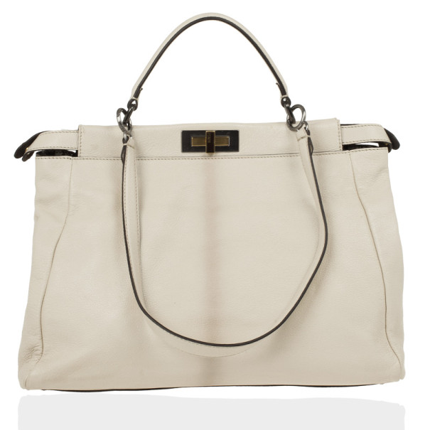 Pre Owned  Fendi Python Lined Peekaboo Large Satchel