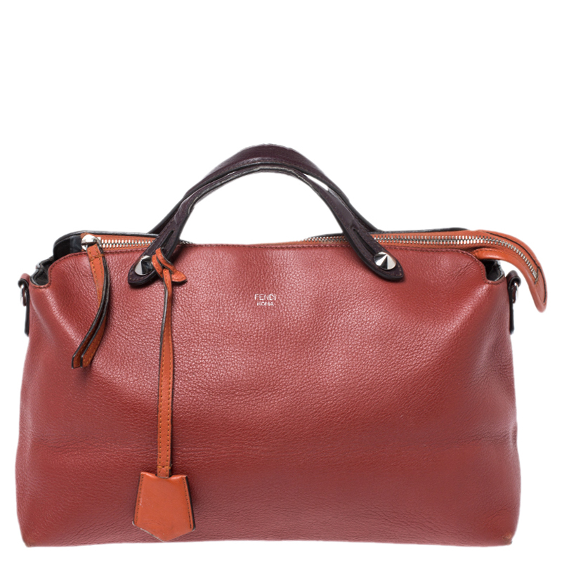 Fendi Rust/Maroon Leather Medium By The Way Boston Bag