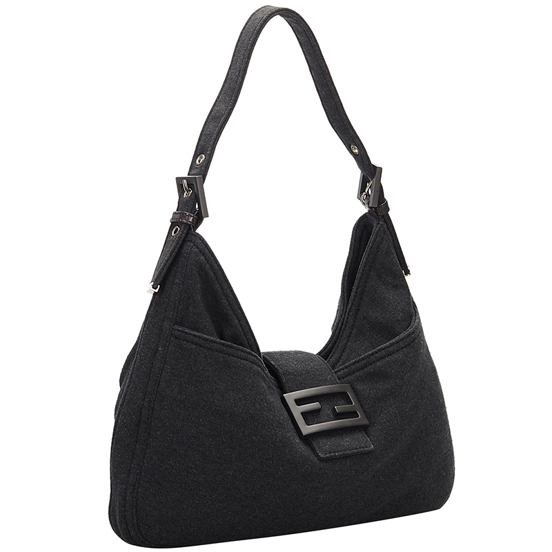 

Fendi Dark Grey Wool Shoulder Bag