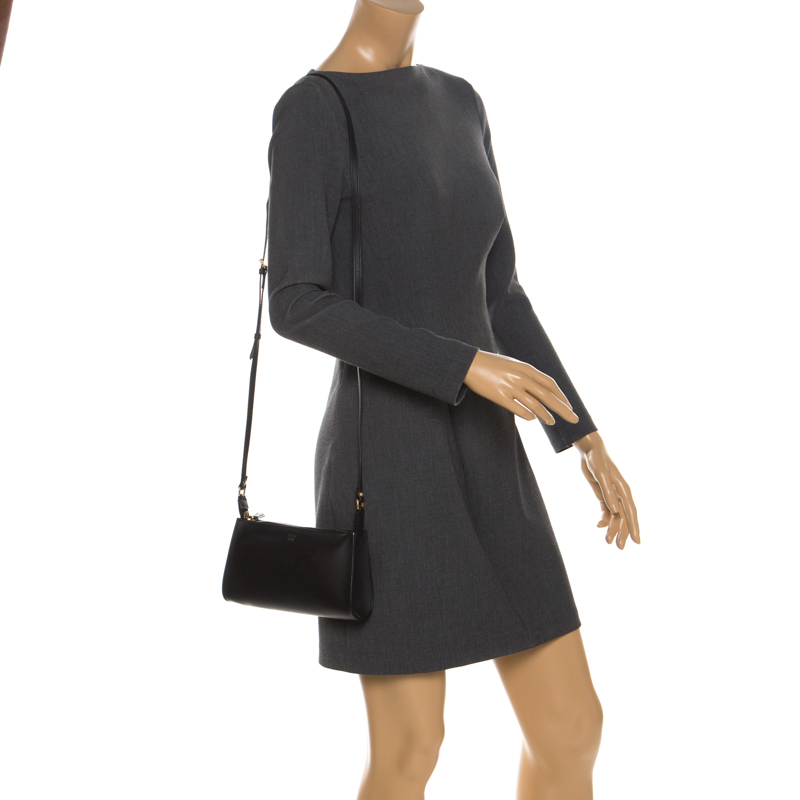 

Fendi Black Leather Pochette Crossbody Bag