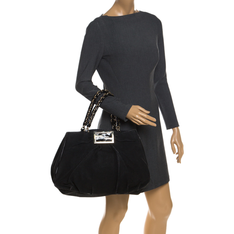 

Fendi Black Textured fabric  Mia Shoulder Bag