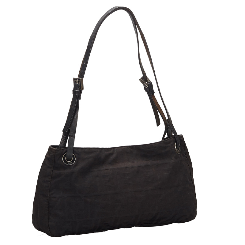 

Fendi Black Zucca Canvas Shoulder Bag